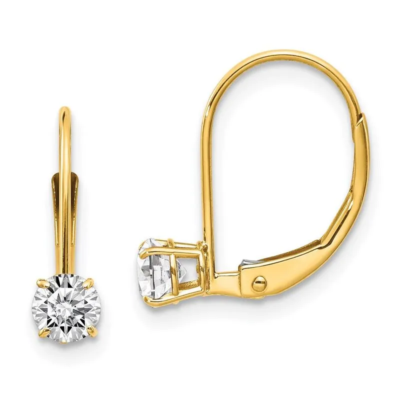 14k Brincos De Topázio Branco - Abril