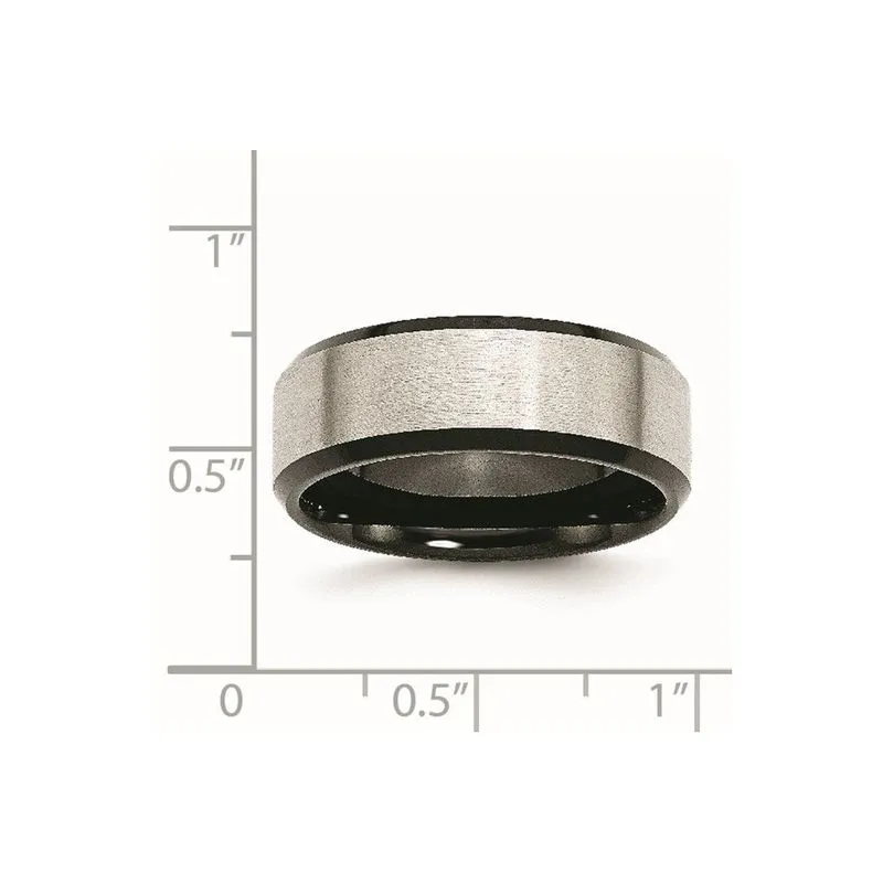 Aço Inoxidável Beveled Edge Preto Ip-chapeado 8mm Brushed Ban
