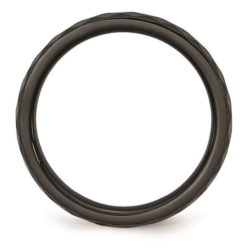 Cerâmica Preto 4mm Facetado Banda Polida