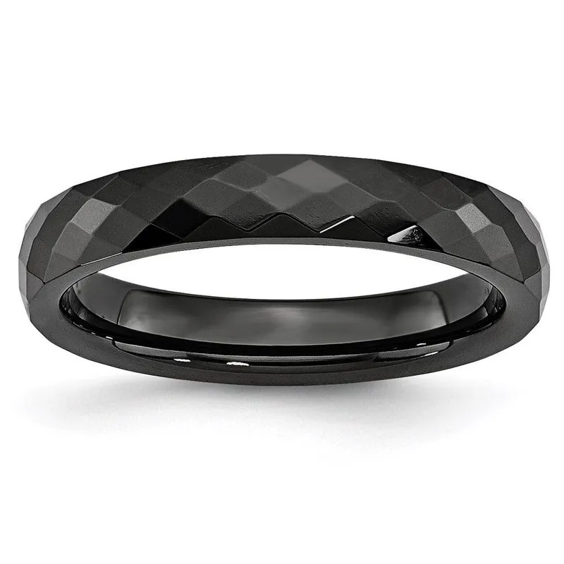 Cerâmica Preto 4mm Facetado Banda Polida