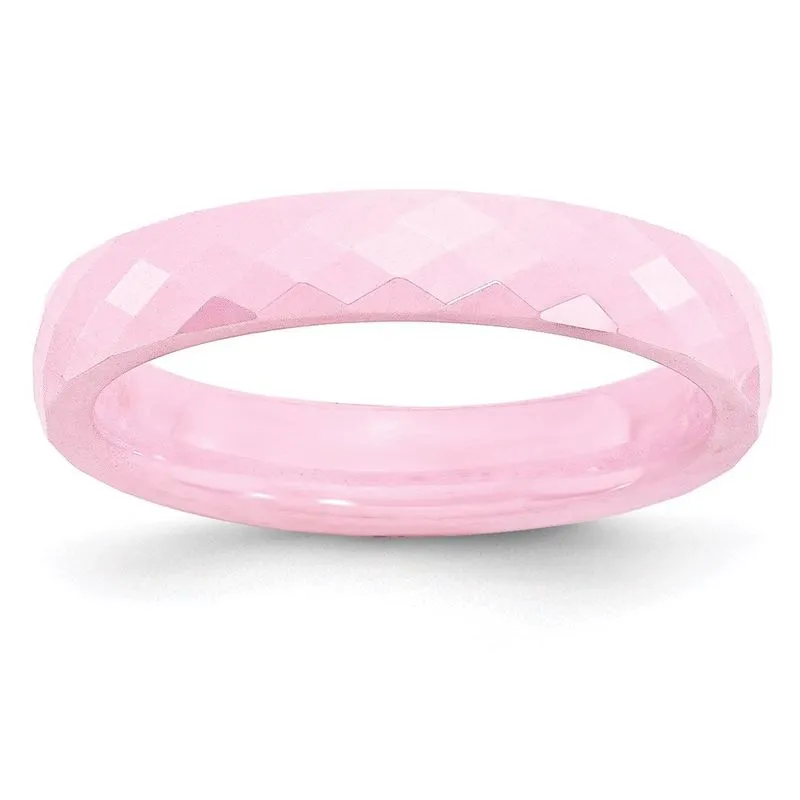 Cerâmica Rosa 4mm Facetada Faixa Polida