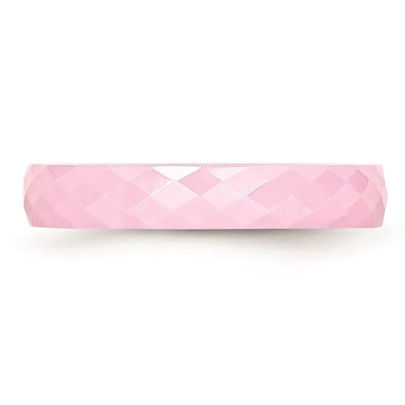 Cerâmica Rosa 4mm Facetada Faixa Polida