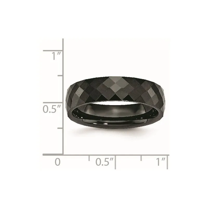 Cerâmica Preto 6mm Facetado Banda Polida