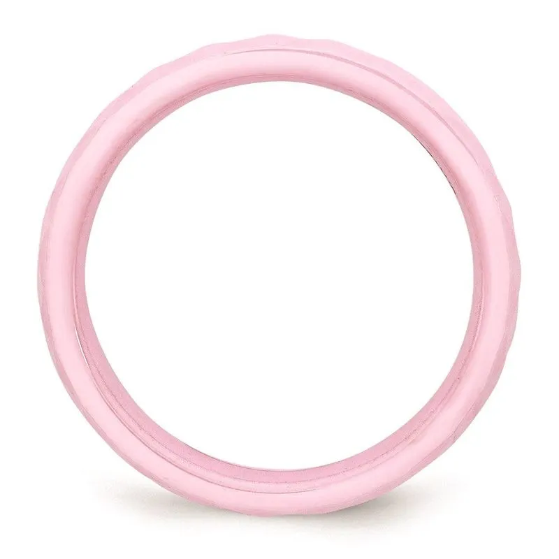 Cerâmica Rosa 4mm Facetada Faixa Polida