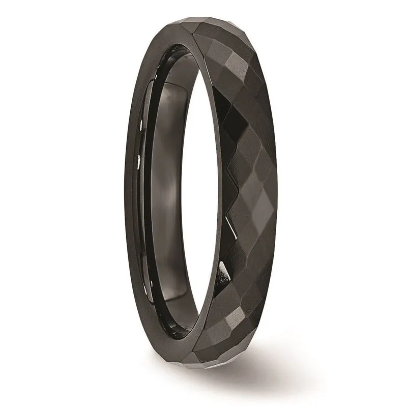 Cerâmica Preto 4mm Facetado Banda Polida