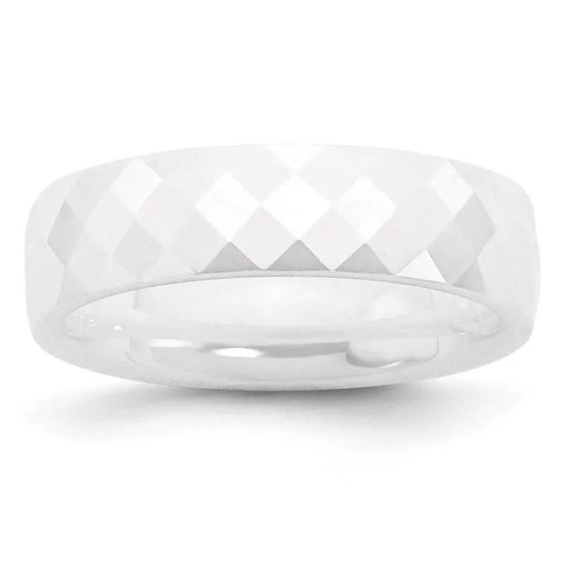 Cerâmica Branca 6mm Facetada Banda Polida