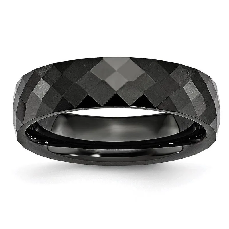 Cerâmica Preto 6mm Facetado Banda Polida