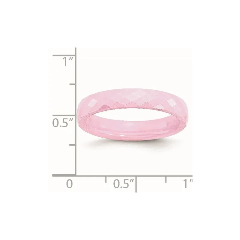Cerâmica Rosa 4mm Facetada Faixa Polida