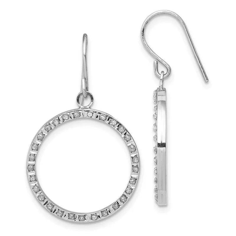 14k White Gold Diamond Fascination Brincos De Aro De Emaranhado Aberto