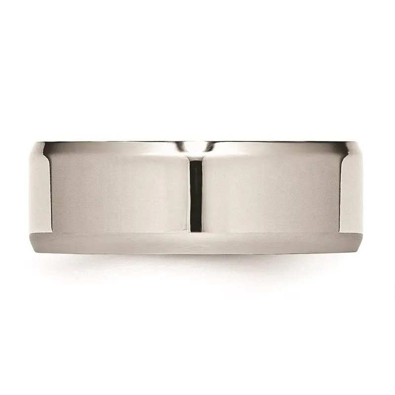 Aço Inoxidável Beveled Edge 8mm Banda Polida