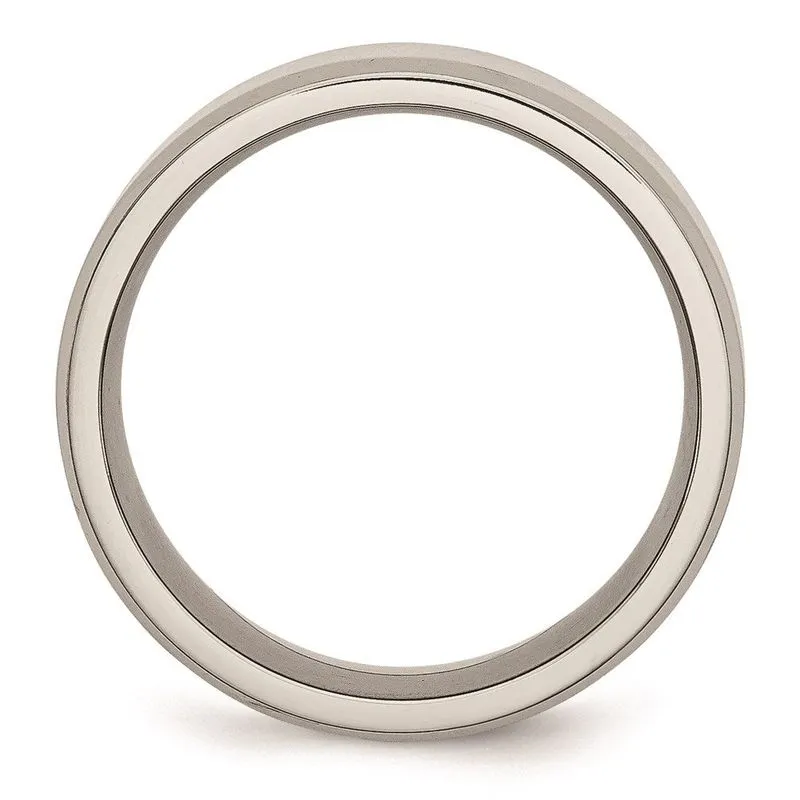 Aço Inoxidável Beveled Edge 8mm Banda Polida