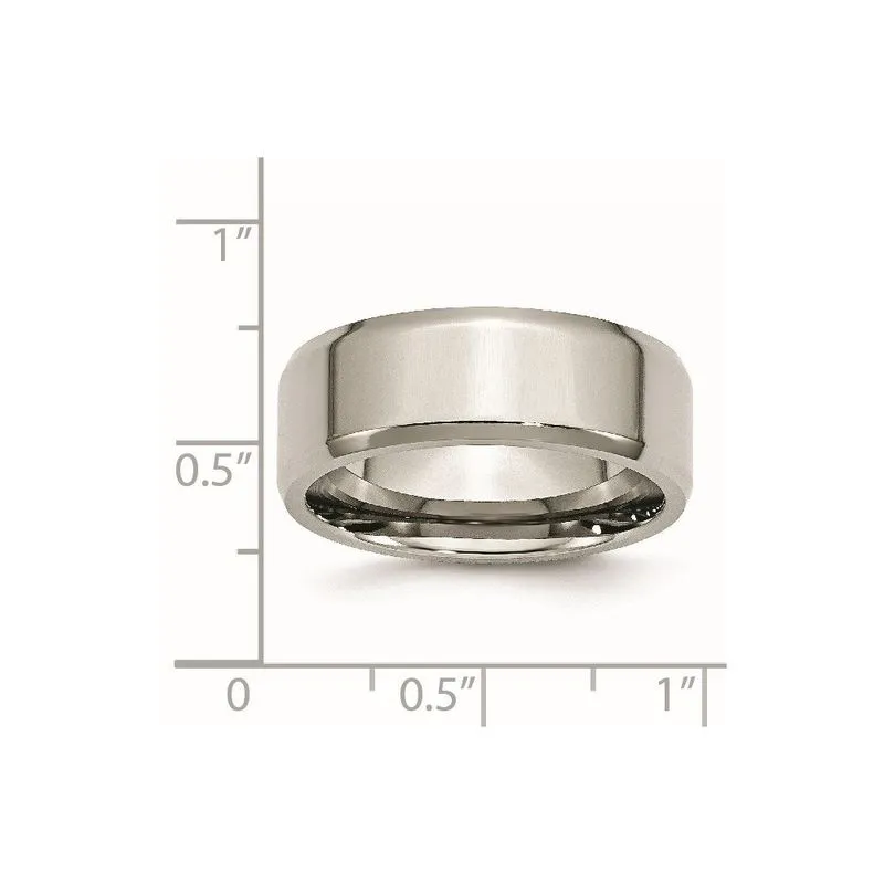 Aço Inoxidável Beveled Edge 8mm Banda Polida