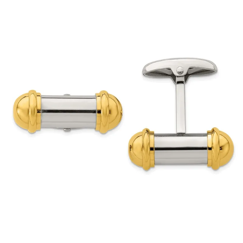 Abotoaduras De Aço Inoxidável Amarelo Ip-plating