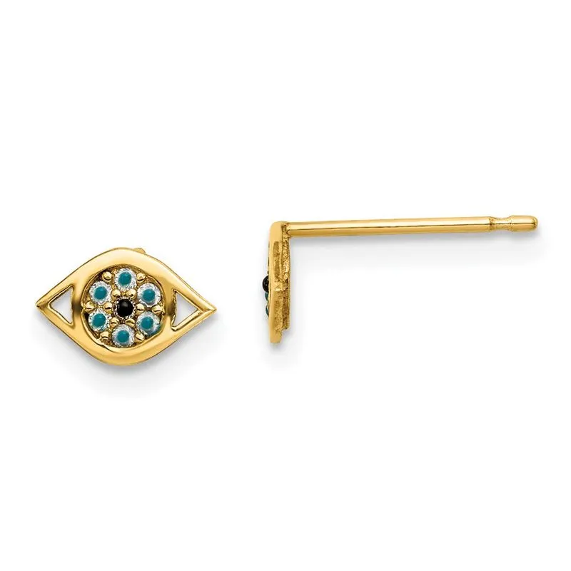 14k Madi K Multi-colorido Cz Eye Post Brincos