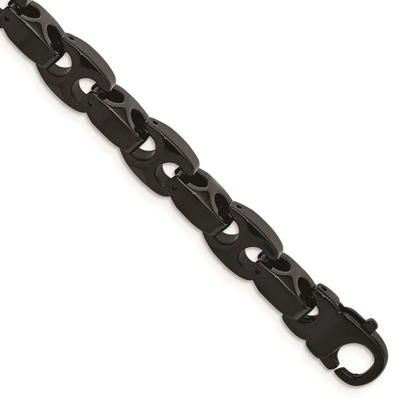 Tungstênio Preto Ip-chapeado 9in Pulseira
