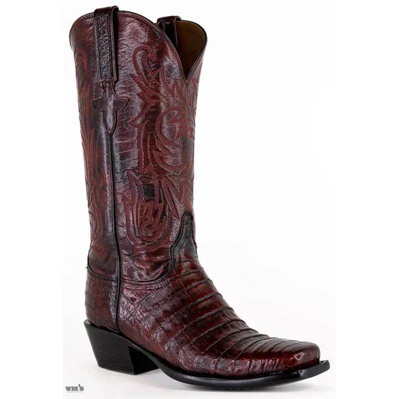 Lucchese Women's Cowgirl Boots 12" Exotic Caiman Medium Square Toe 5.5 / C