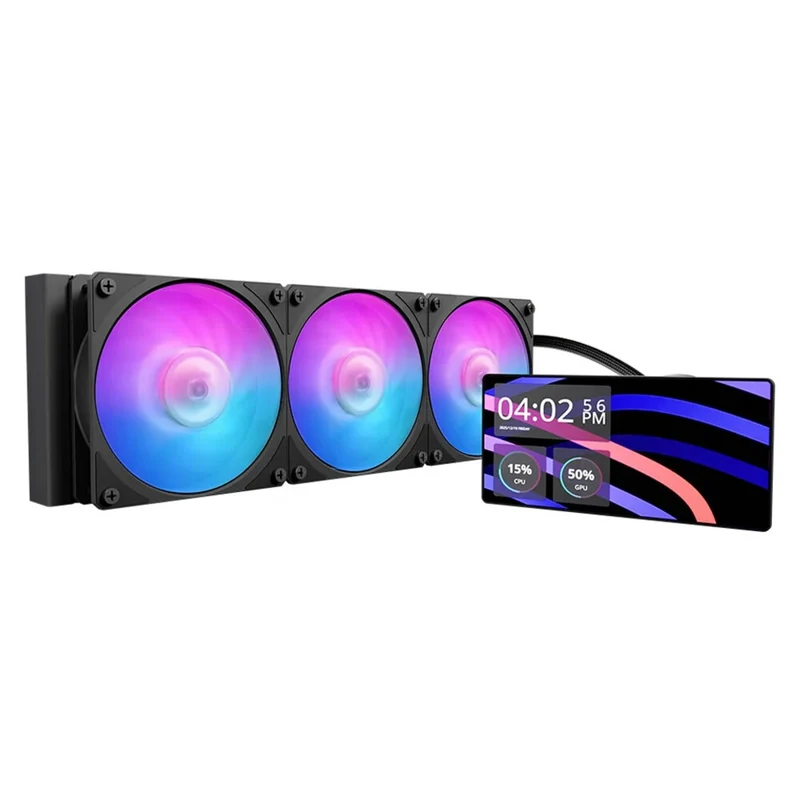 Cooler Master MasterLiquid Core LCD 6" 360 ARGB CPU Liquid Cooler - Black Centre Com