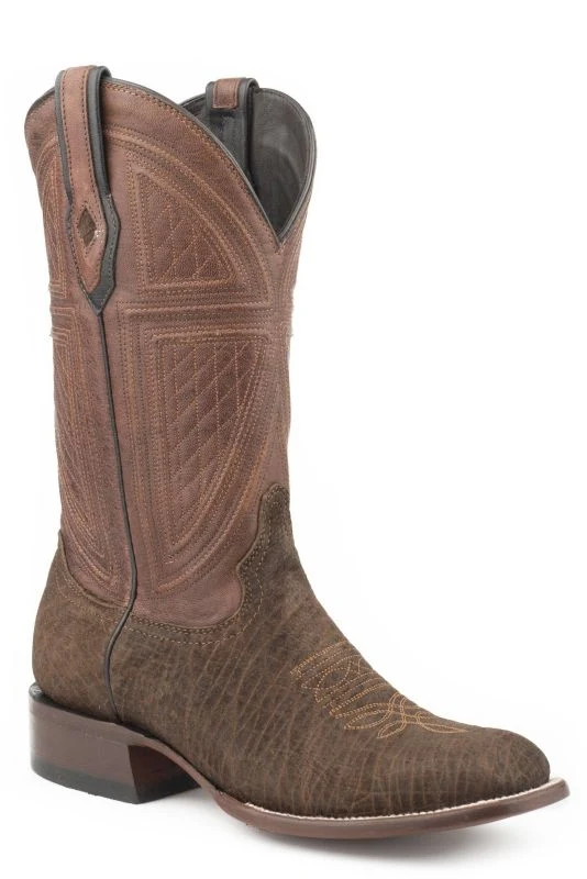 Stetson Mens Plentywood Hippopotamus Cowboy Boots Brown/Honey / 10.5 EE