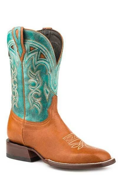 Stetons Ladies Ashlee Boots Honey/Turquoise / 8