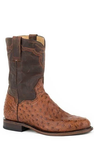 Stetson Mens Puncher Exotic Boots 13 EE Burnished Burnished Cognac / 15 D