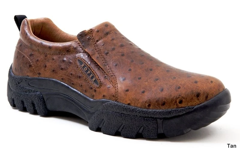 Roper Mens Ostrich Performance Slip On Vintage Tan / 8