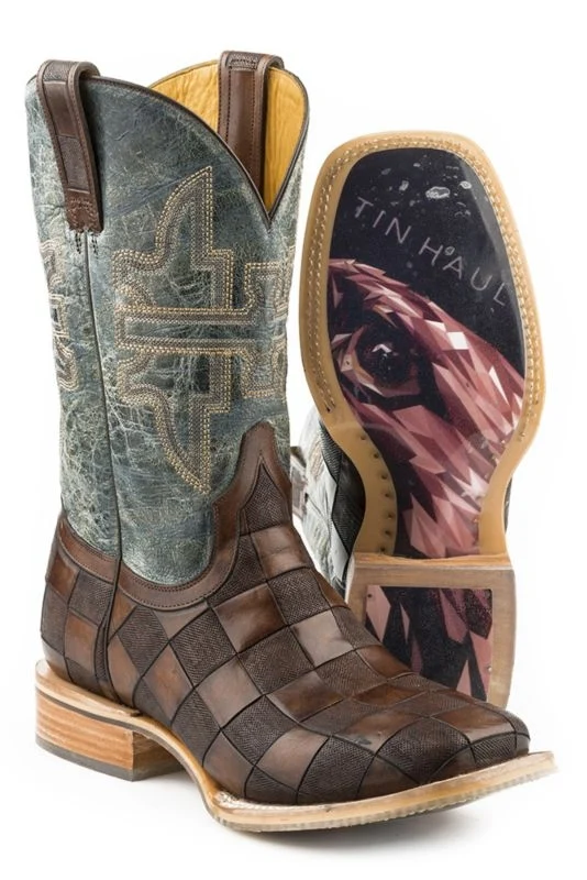 Tin Haul Mens Square Toe Desert Eagle Boots Brown / 10.5 EE