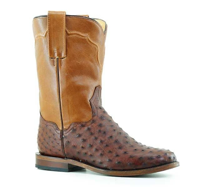 Stetson Mens Puncher Exotic Boots Brown 9.5 D Brown/Burnish Tan / 11 EE