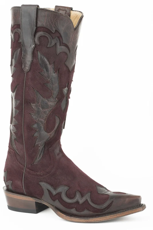 Stetson Ladies Cora Leather Handcrafted Boots Wine/Vintage Brown / 9.5