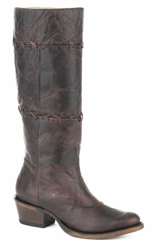 Stetson Ladies Blythe Stove Top Leather Boots Brown / 11