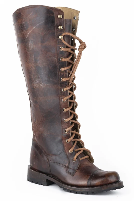 Stetson Ladies Winter 16" Shaft Lace Up Round Toe Boots Brown / 6