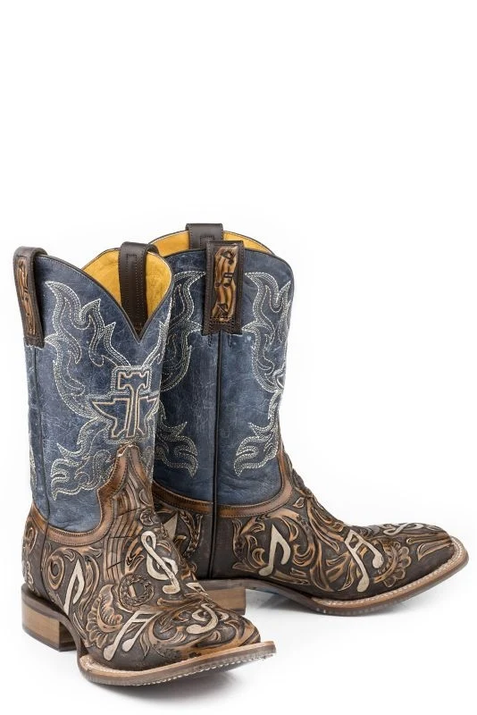 Tin Haul Mens Country Sound Boots Blue / 14 D