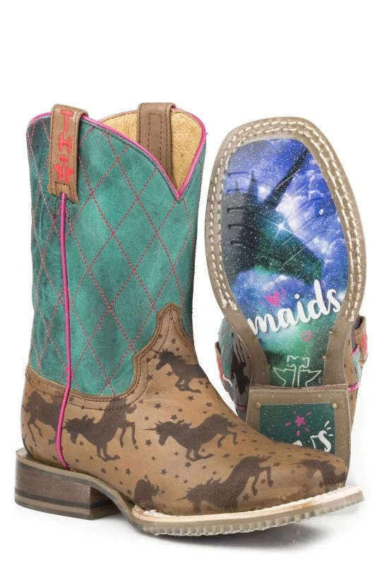 Tin Haul Little Kids Magic Unicorns Boots Brown / 10