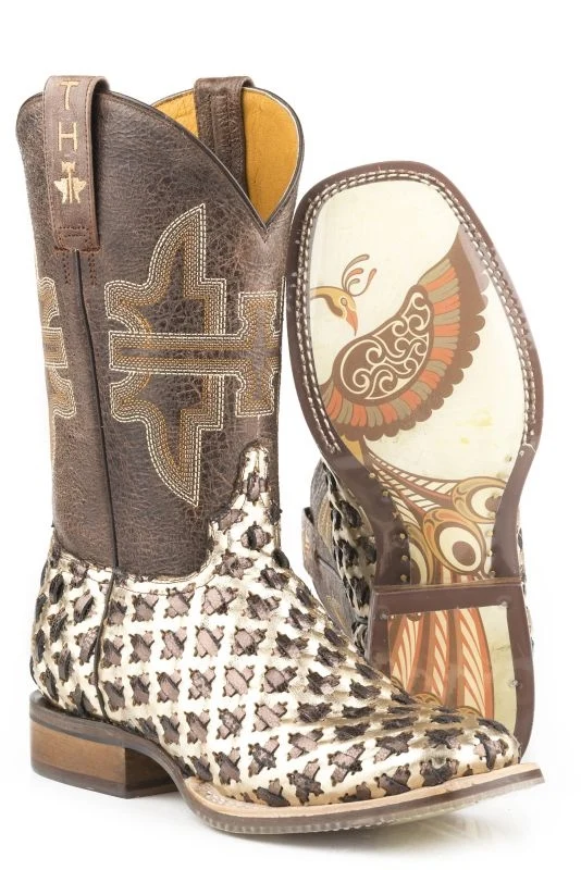 Tin Haul Ladies 3D Cross Boots Brown/Gold/Waxy Brown / 10