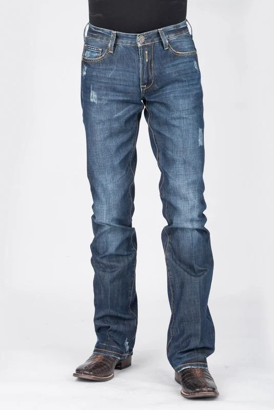 Stetson Mens 1312 Fit Dark Blue Wash Jeans Blue / 44 x 36