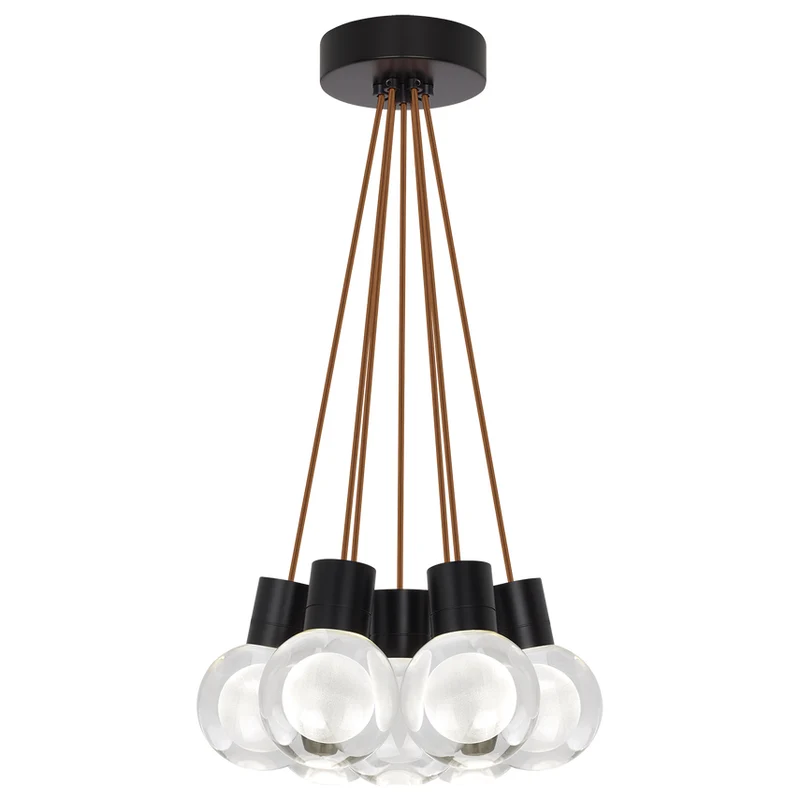 Mina 7-Light Pendant Black / Copper Cord / 2200K