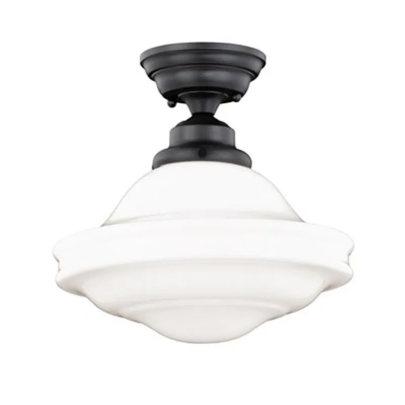 Cascadia Huntley 12-in Bronze Barn Semi Flush Ceiling Light
