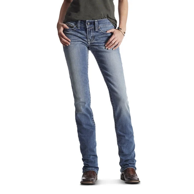 Ariat Ladies R.E.A.L. Boot Simple Stitch Jeans Rainstorm / 30 Long