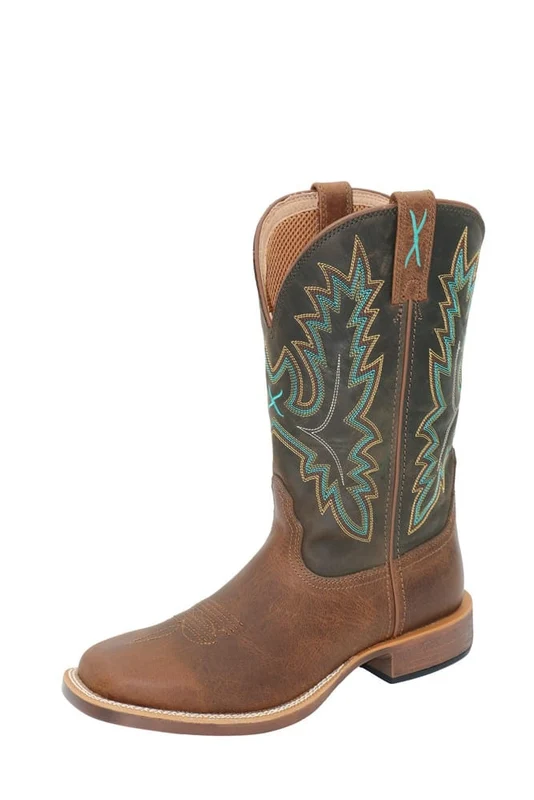 Twisted X Mens 12” Top Hand Boot Coffee/Forest / 11.5