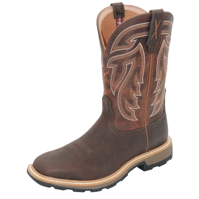 Twisted X Mens 11 Ultralite Work Western Boots (TCMUB0001) Chocolate/Burnt Brown 11.5 (US)