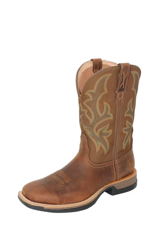 Twisted X Mens 11" Tech X®1 Canvas Shaft Boot Brown/Brown / 10