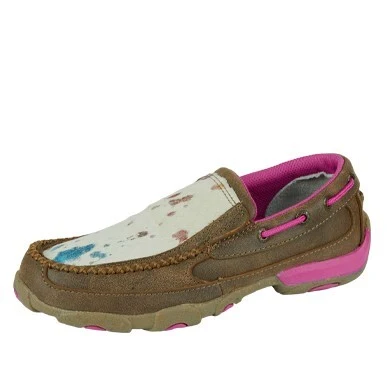 Twisted X Childrens Rainbow Hair Moccasins Slip-On Shoes (TCYDMS005) Bomber/Rainbow [SD] 5 (US)