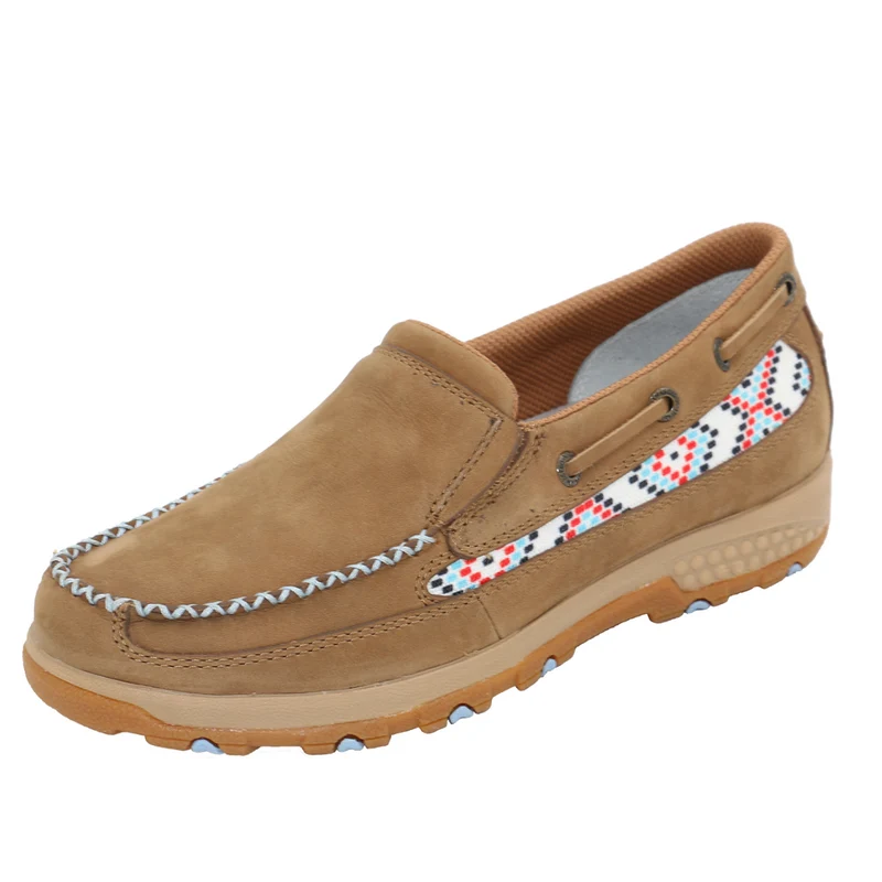 Twisted X Womens Aztec Cellstretch Slip On Shoes (TCWXC0072) Brown/Sky 8.5 (US)
