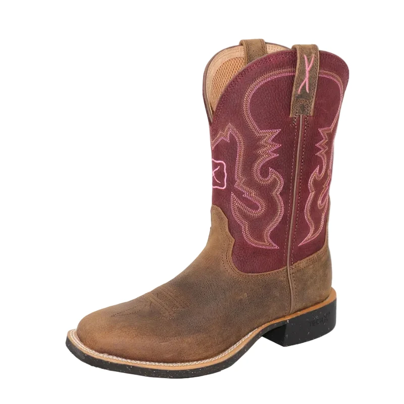 Twisted X Womens 11" Pink Tech X2 Western Boots (TCWXTR017) Brunette/Oxblood 7.5 (US)