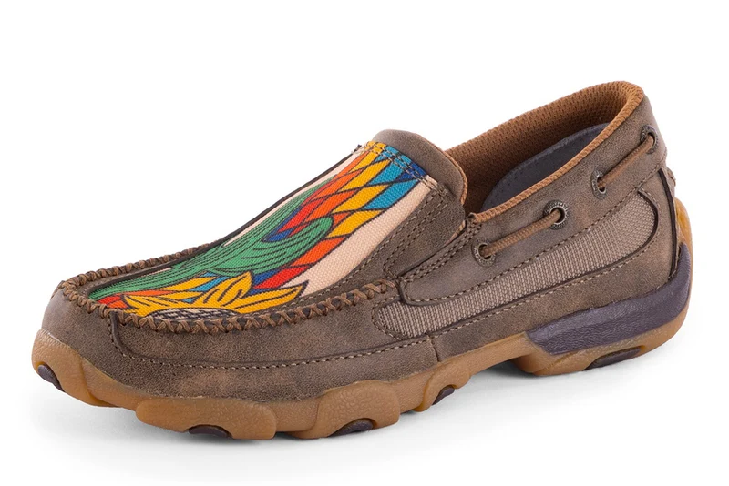 Twisted X Childrens Cactus Sunflower Slip-On Moccasins (TCYDMS002) Bomber/Tan/Multi [SD] 6 (US)