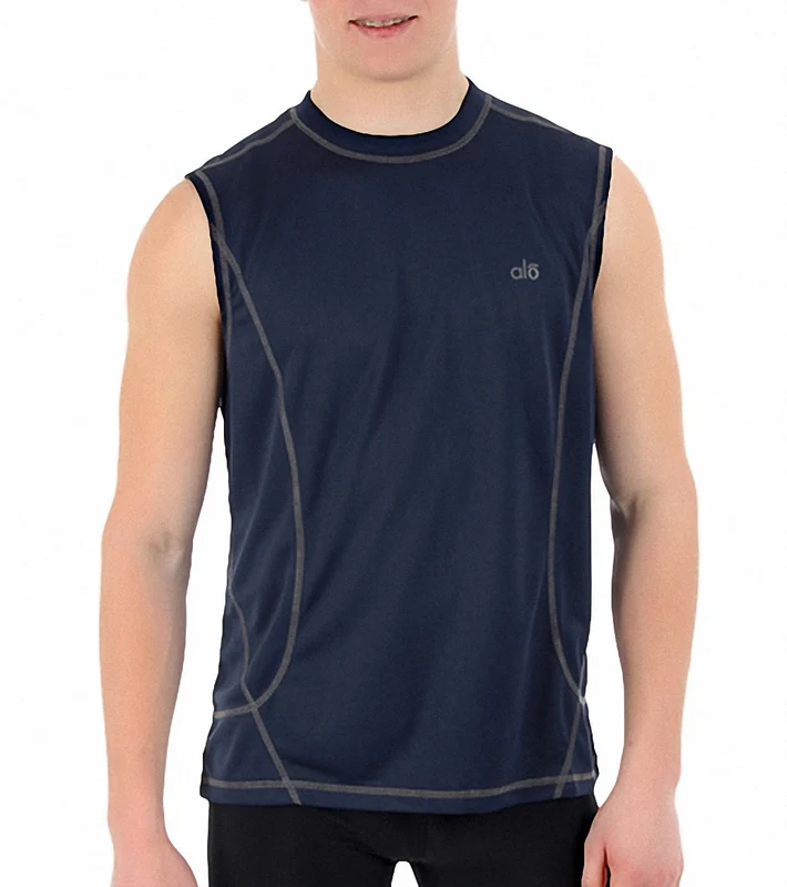 Alo Men's Tranquility Sleeveless Yoga Tee Obsidian / XL