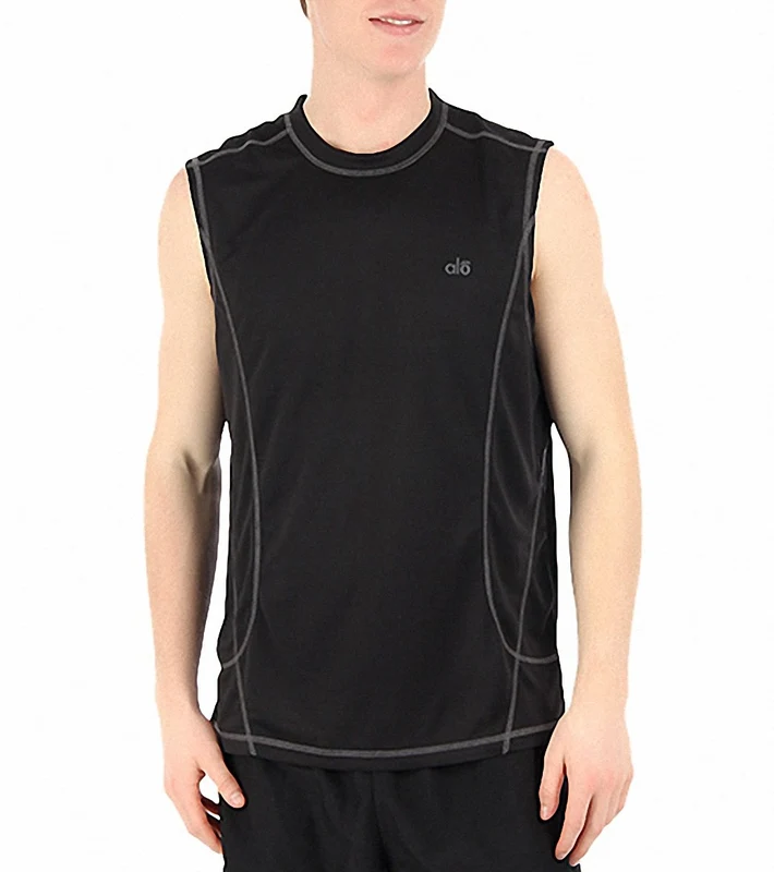 Alo Men's Tranquility Sleeveless Yoga Tee Black / S