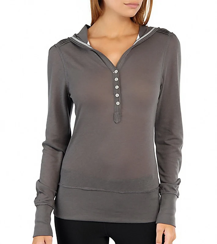 Alo Women's Relaxed Yoga Hoodie Granite / M