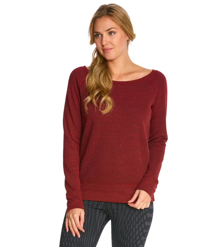 Bella + Canvas Sponge Fleece Wide Neck Sweatshirt Cardinal Triblend / L