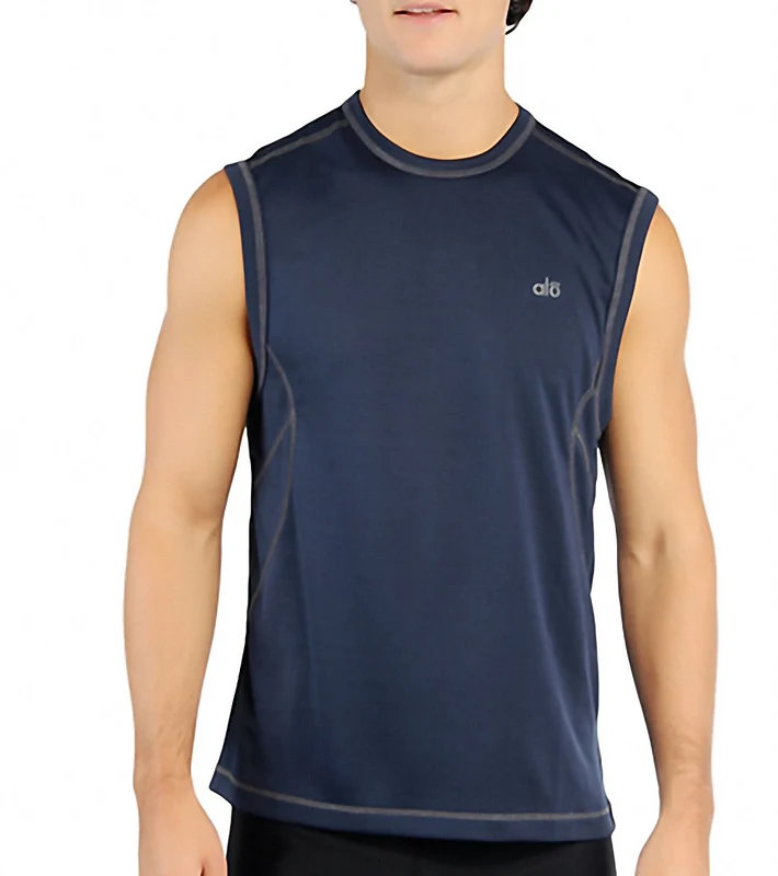Alo Men's Balance Sleeveless Yoga Tee Obsidian / XXL