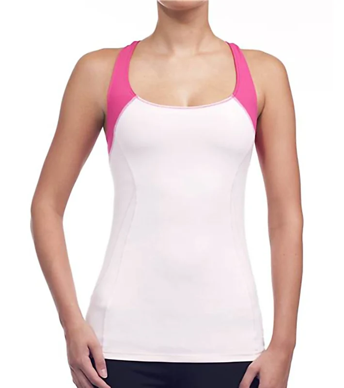 Alo Women's Color Block Strap Yoga Tank Pink Crush/Lipstick / XL